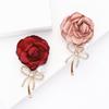 Delicate Alloy Fabric Rose Brooch Temperament Versatile Women'S Suit Coat Corsage Jewelry Pin