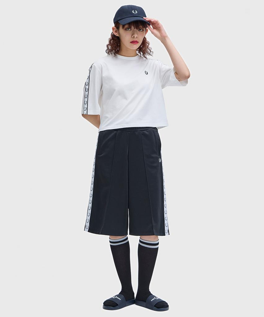FRED PERRY [Womens] Tape T-Shirt - Snow White Afpf2612160-129