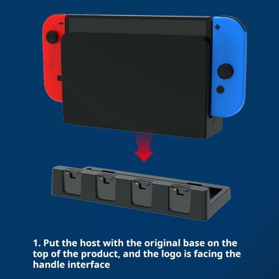 Подставка для зарядки контроллера со светодиодным индикатором, нескользящая конструкция, эффективная док-станция для контроллера, держатель игровой консоли для Switch