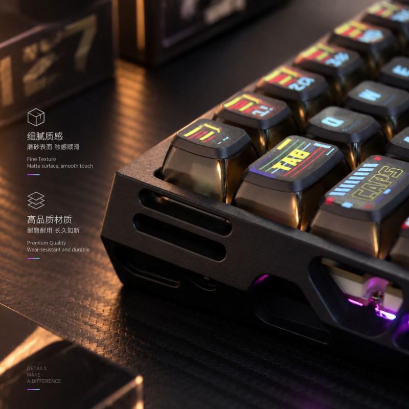 Киберпанк Колпачки для клавиш PBT PC Термосублимация Механическая клавиатура Универсальная Крестовая ось