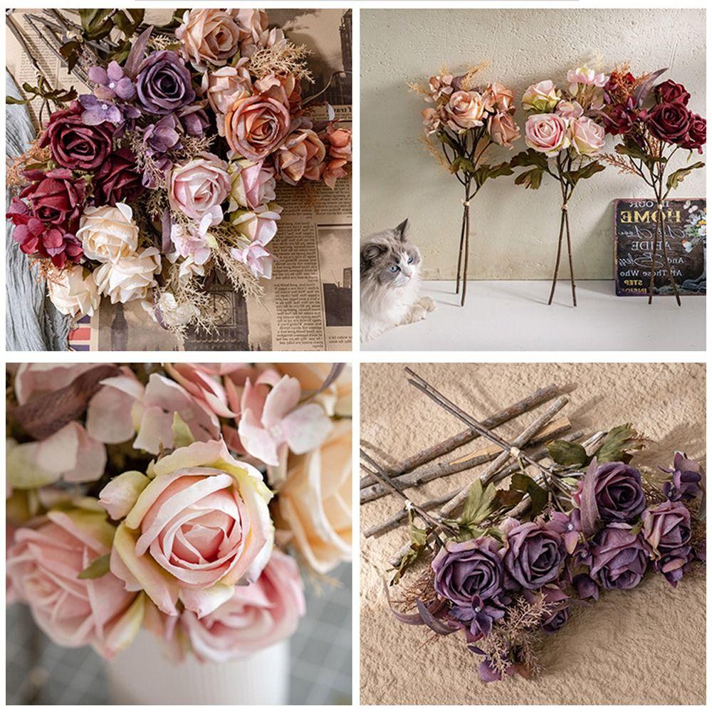 Роскошные шелковые розы Элегантные искусственные растения Букет искусственных роз Гостиная Рабочий стол