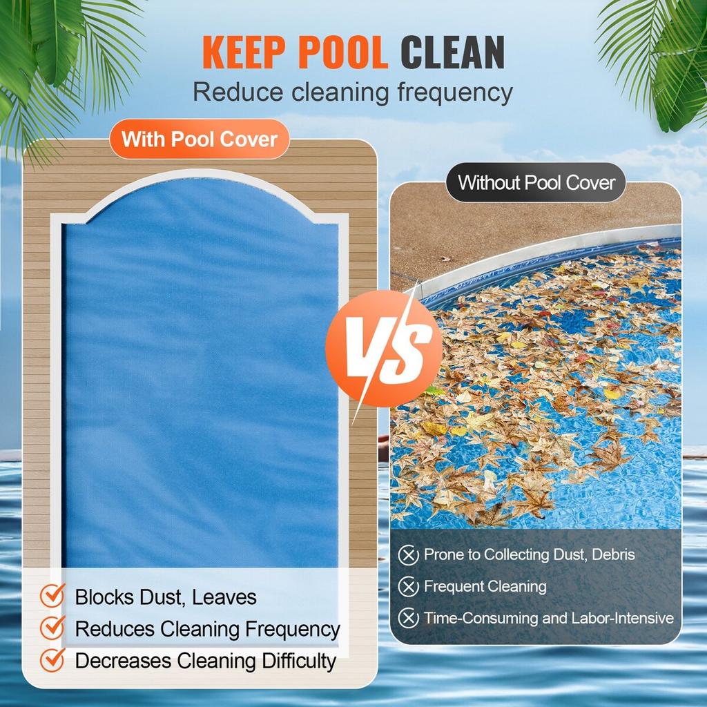 Solar Pool Cover, 36 x 18 ft Rectangle Solar Blanket for Pools, Inground Above Ground Swimming Pool Solar Cover, 16 mil Solar Covers Blue