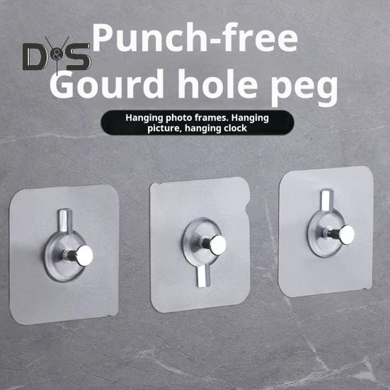 10Pcs Drill Free Adhesive Hooks Strong Load-bearing Waterproof Easy To Install Picture Hangers Wall Mount Screw Hooks