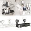 Suction Cup Storage Shelf For Bathroom Wasy Installation Bathroom Organizers Storage Rack Suitable For All Smooth Walls