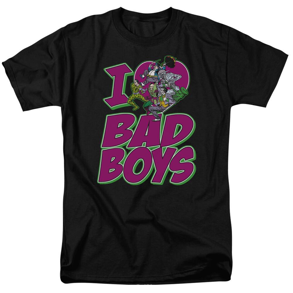Justice League I Love Bad Boys T Shirt Licensed Comic Book Tee Black