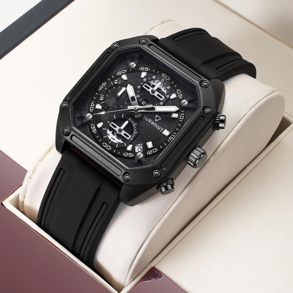 Mark Huafei Watch Men's China-Chic Watch Brand Square Quartz Watch Male High School Students Teenagers Hollow out