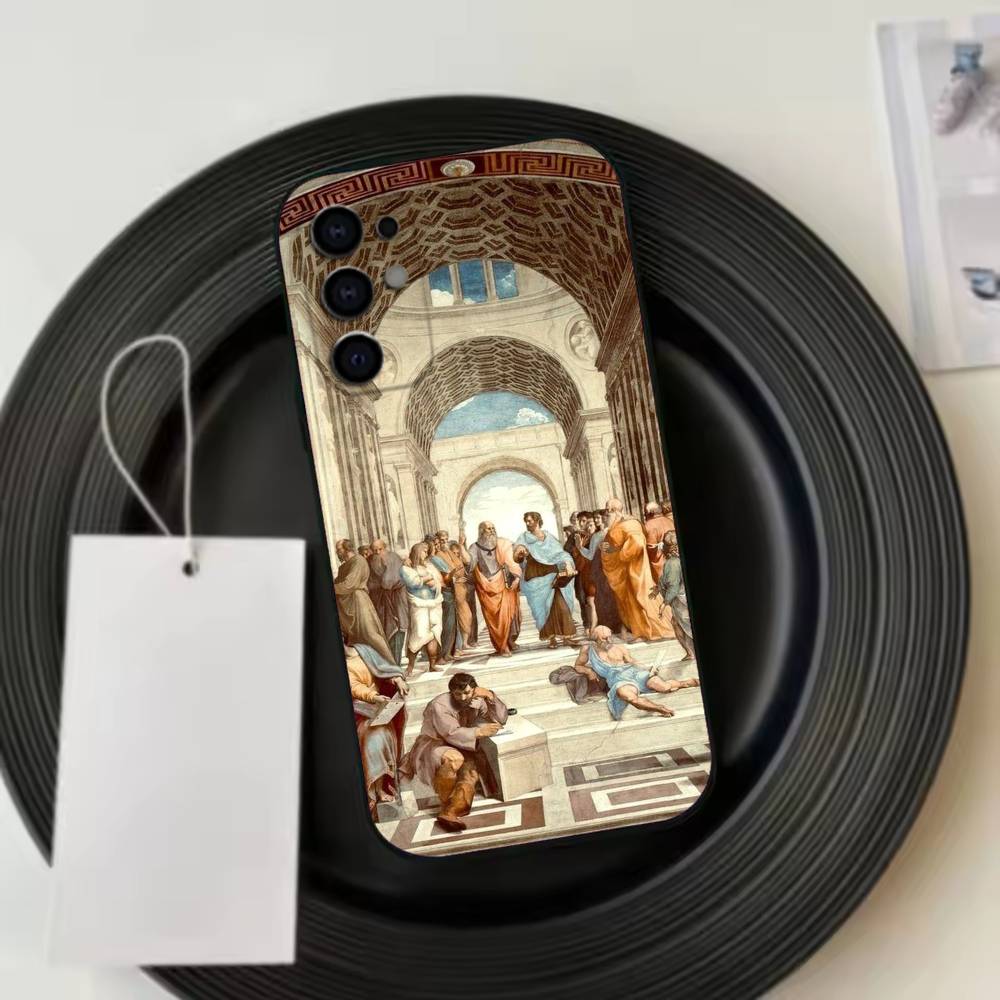 Renaissance A-Art Phone Case Black Silicone Soft For Samsung S25,S24,S21,S22,S23,S30,Ultra,S20,Plus,Fe,Lite