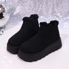 Женские зимние сапоги, зимние толстые плюшевые теплые хлопковые ботинки 2026Новые замшевые ботильоны, уличные нескользящие ботинки на платформе, зимние короткие сапоги