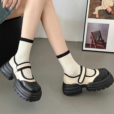 Обувь для женщин Лидер продаж Весна и Осень Женские туфли-лодочки Мэри Джейн Разноцветные туфли с круглым носком и небольшим воротом на среднем каблуке Женские