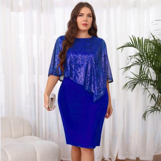 Женское платье-накидка без рукавов с накладными пайетками, облегающее платье-карандаш с пайетками большого размера, женское вечернее платье миди