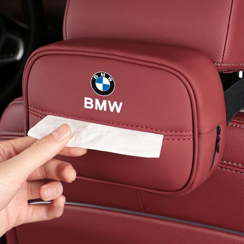 BBJJ8 PU Leather Car Tissue Box Storage Bag Interior For BMW X1 X2 X3 X5 X4 X6 X7 G30 G20 G32 G11 G12 F40 F30 F20 F10 F34 F07 F44 F45
