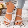 Fashion Plus Size 2025 Summer Open Toe Women's Slippers Hot Sale Square Toe Flat with Sandals Classics Outdoor Daily Casual Slippers