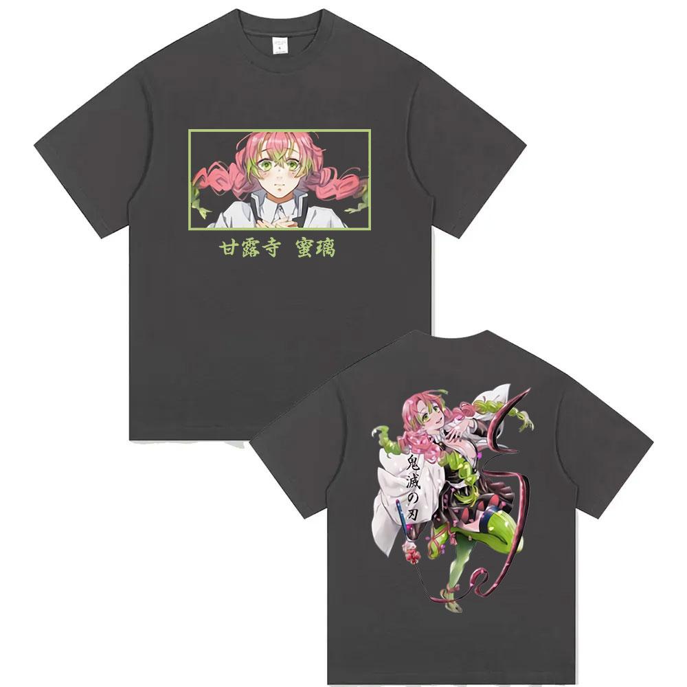 Аниме Клинок, рассекающий демонов Канроджи Мицури Футболка Kimetsu No Yaiba Эстетичная одежда Футболки Унисекс Мода Оверсайз Хлопковая футболка