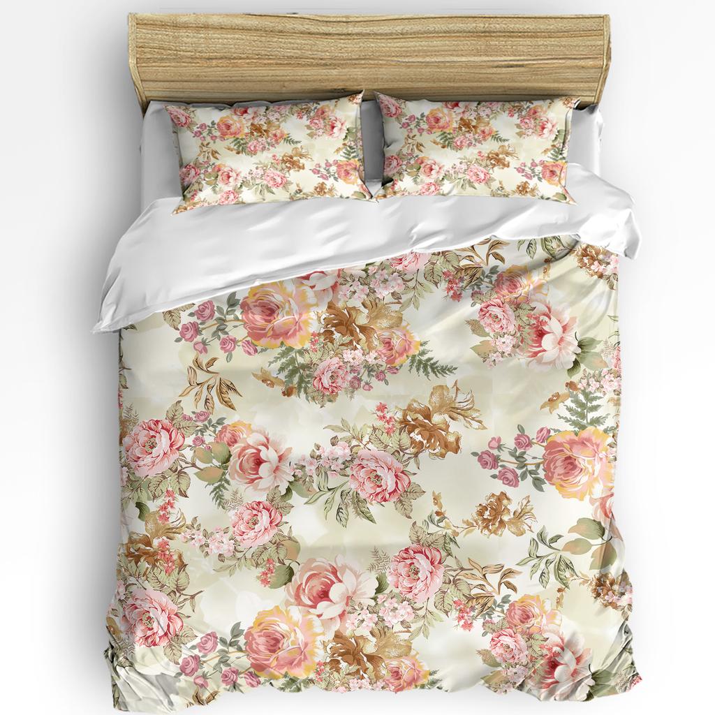 Spring Flowers Plants Wildflowers 3pcs Bedding Set For Double Bed Home Textile Duvet Cover Quilt Cover Pillowcase