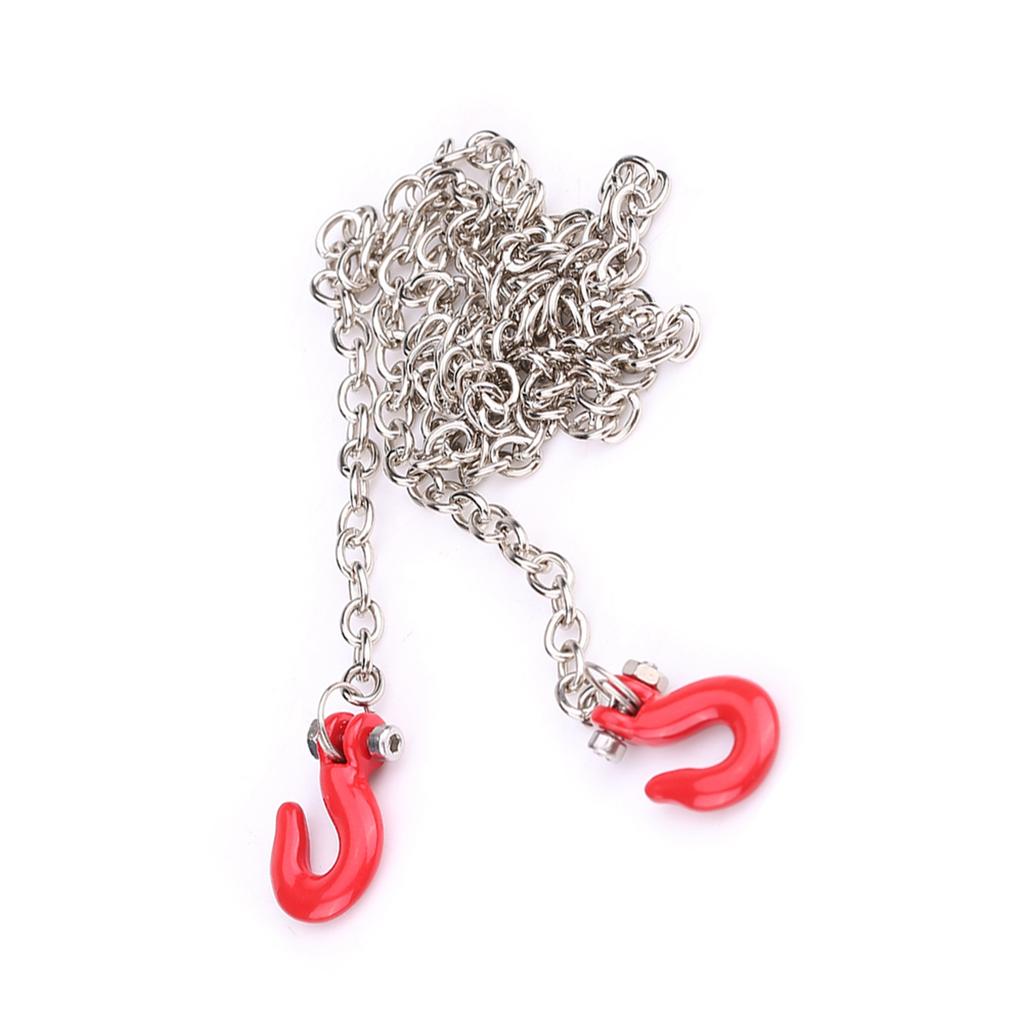 Metal RC Trailer Tow Hooks Accessories With Chain For SCX10 D90 1:10 RC Crawler Climbing Car