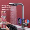 Waterfall Kitchen Sink Faucet Temperature Digital Display Pull Out Faucet Stream Sprayer Hot Cold Water Tap Bathroom Faucets