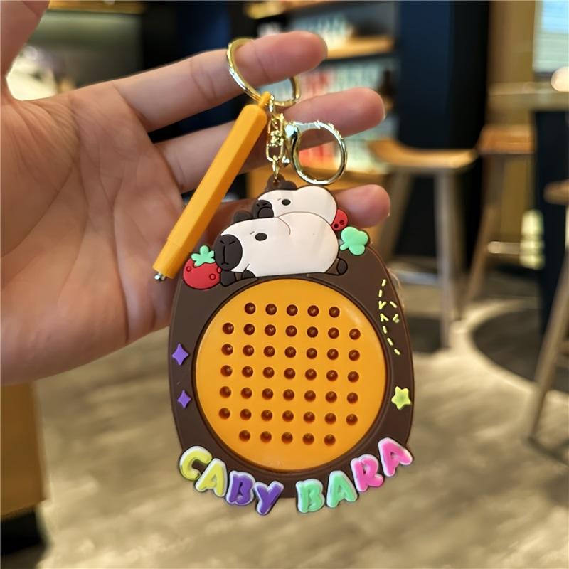 Cute Capybara Steel Ball Magnetic Decompression Keychain Student Bag Pendant Car Keychain