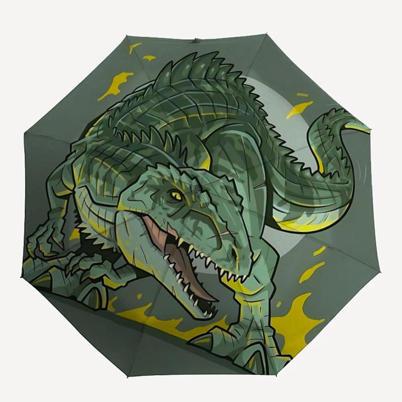 1pc Fiery T-Rex Pattern Automatic Umbrella is Fashionable and Good-Looking, Suitable for Travel and Daily UseN042
