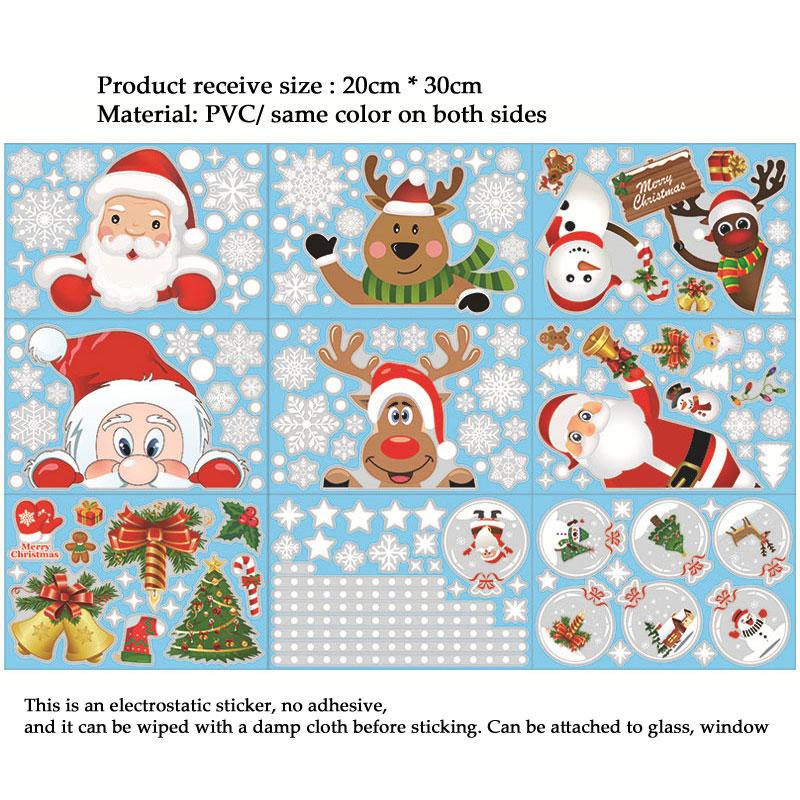 Рождественская снежинка электростатическая наклейка на стену наклейки на окна веселое рождество украшения дома новогодние обои