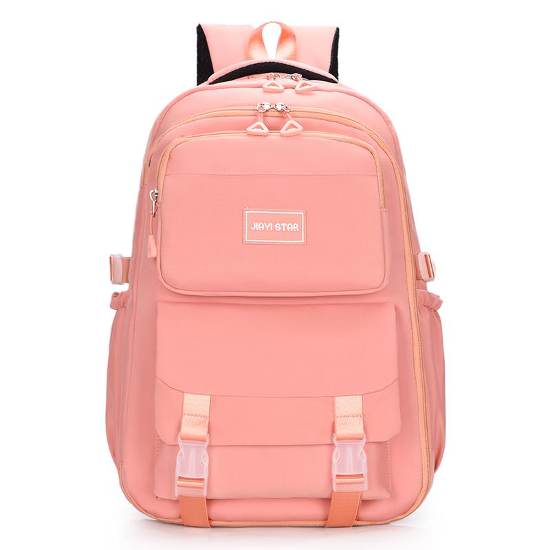 Однотонный школьный рюкзак для женщин, большой емкости