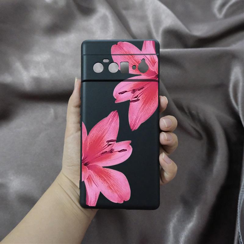 Чехол для телефона с принтом цветов Лилии и Гибискуса для Google Pixel 9 Pro XL 8 Pro 8A 7 6A 5G Милые Цветочные Растения Прозрачный Мягкий ТПУ Чехол Fundas