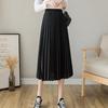 Женская плиссированная юбка, эластичная, высокая талия, однотонная юбка миди, мягкая, дышащая ткань, универсальный стиль, повседневная юбка