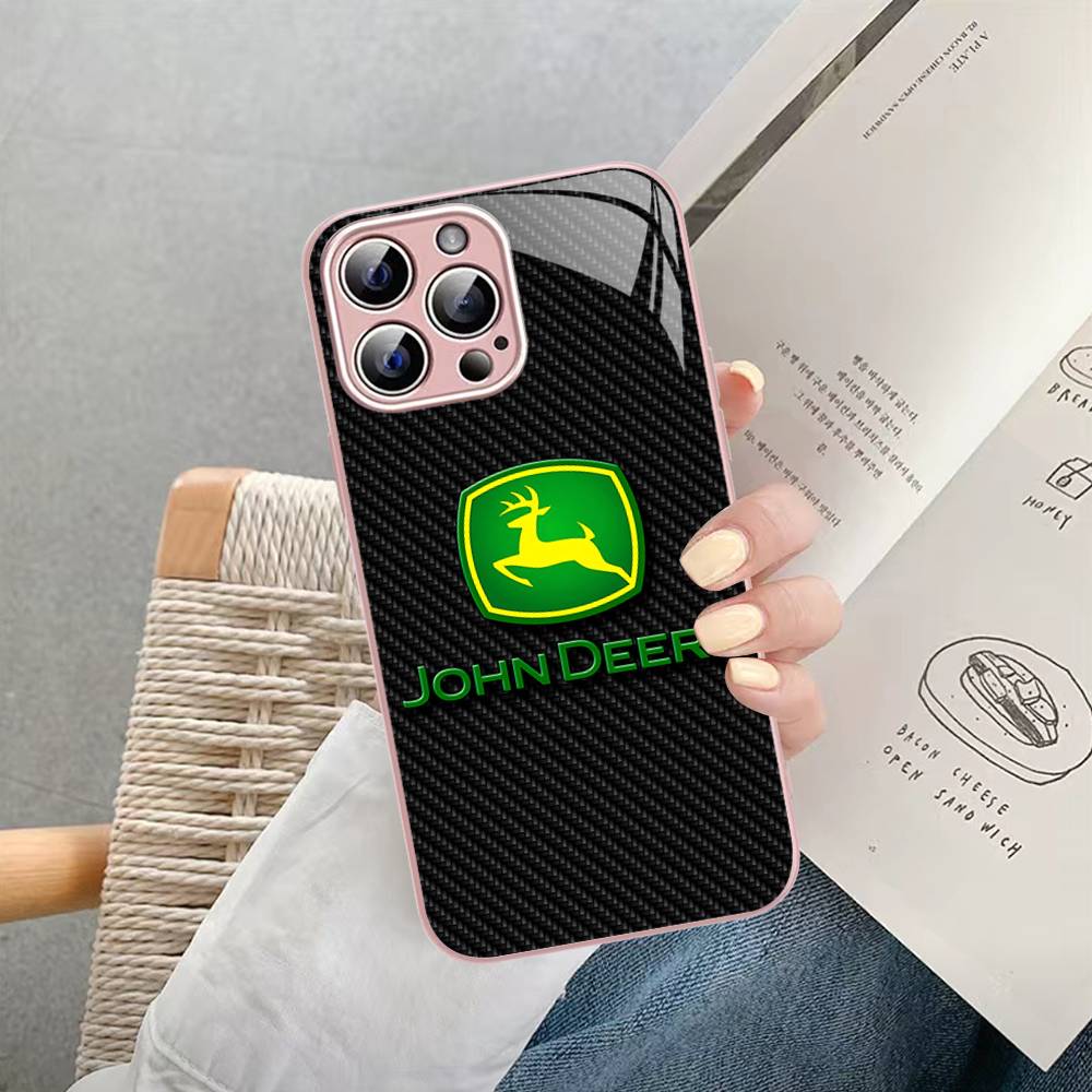 Зеленый Грузовик J-John Трактор D-Deeres Закаленное Стекло Для Iphone 14 13 12 11 Pro Mini XS MAX 14Plus X XS XR Чехол