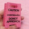 Funny Creative Hair Claw Clip Caution Overstimulated Sign Buns Holder Headdress Enhancing Humor for Everyday Use