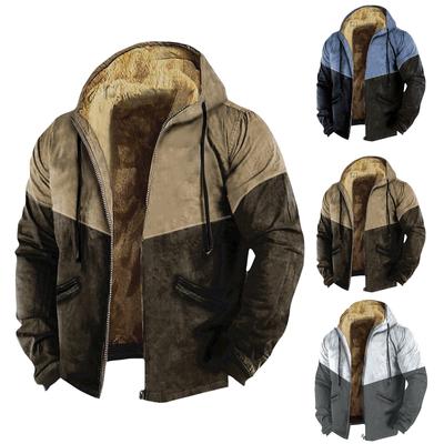 Мужская куртка с цветными блоками, мужская весенне-осенняя повседневная трендовая куртка на молнии с капюшоном