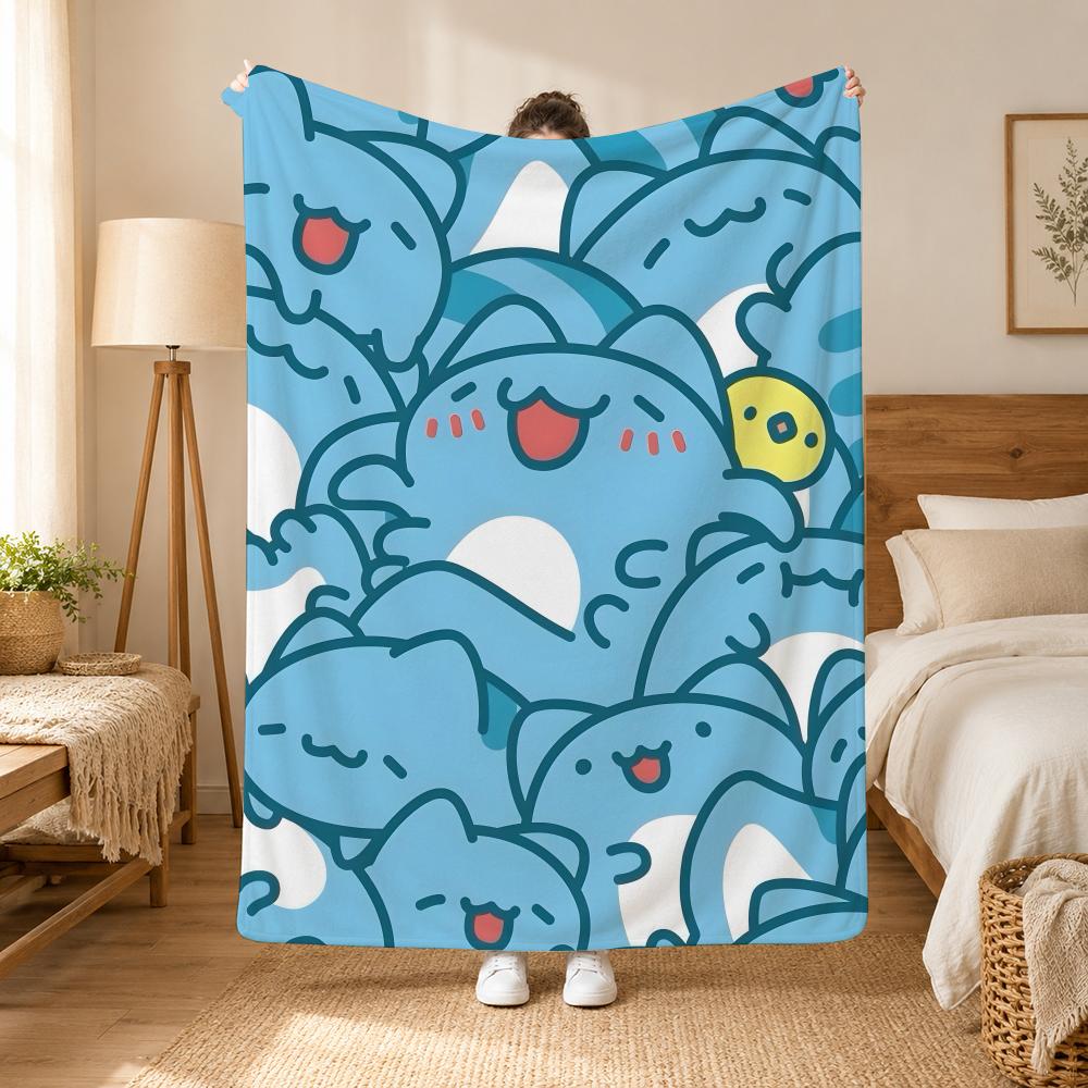 Bugcat Capoo Cartoon Character Throw 240g flannel blanket, suitable for sofas, beds, offices, exquisite gift blankets