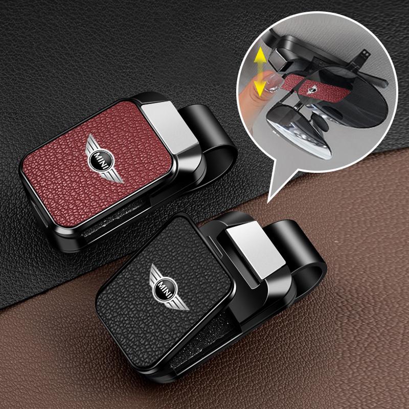 Горячий 2025 Кожаный Автомобильный Козырек Солнцезащитный Очки Кейс Для Очков Держатель Карты Ручки Для BMW Mini Cooper S JCW R55 R5 Clubman Coun