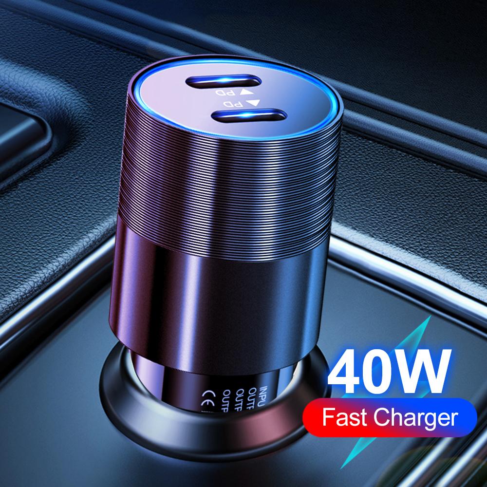 PD 40W USB автомобильное зарядное устройство Quick Charge 3.0 Type C быстрая зарядка автомобильные адаптеры для iPhone Xiaomi Samsung зарядное устройство для мобильных телефонов в автомобиле