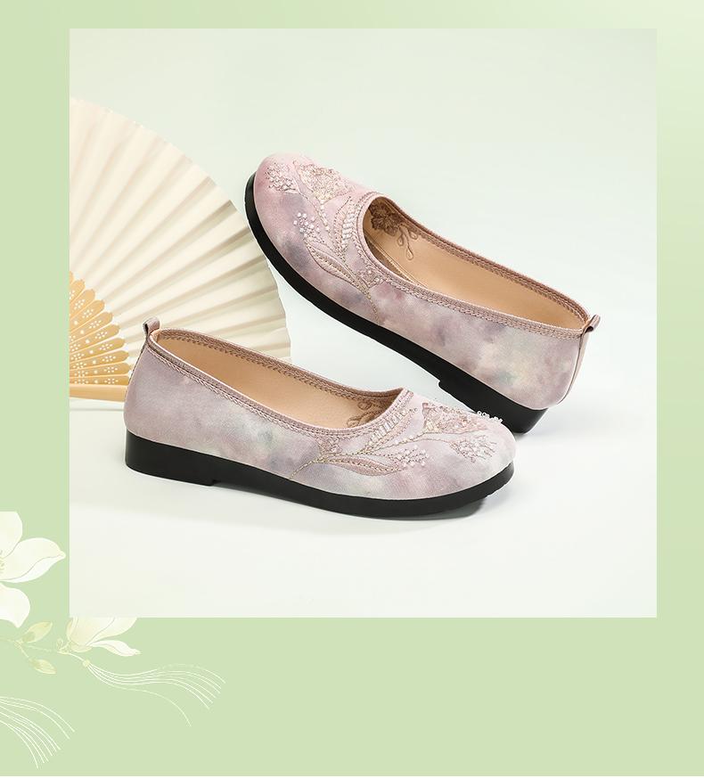 Taihe Yuan Country Style Shallow Mouth Chinese Ancient Style Embroidered Shoes