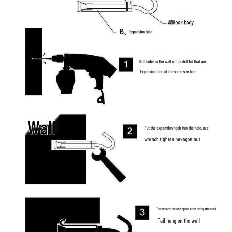 Набор крюков с распорными винтами для потолочного вентилятора с хвостовиком для дрели