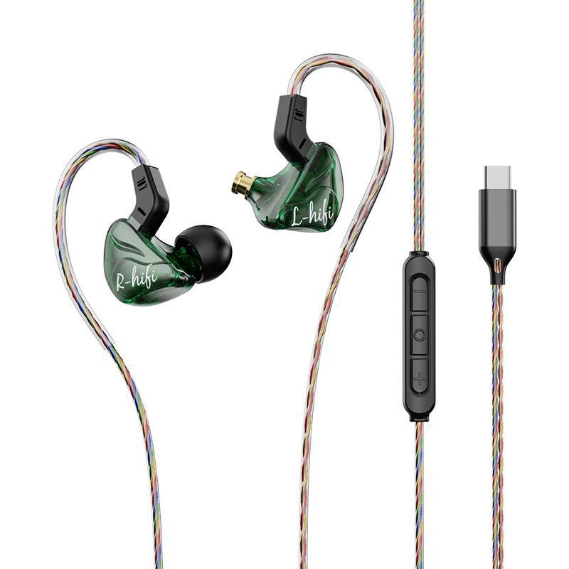 Проводные наушники-вкладыши с мощными басами для мобильных телефонов, игр, спорта и караоке — новая цифровая модель Type-C.