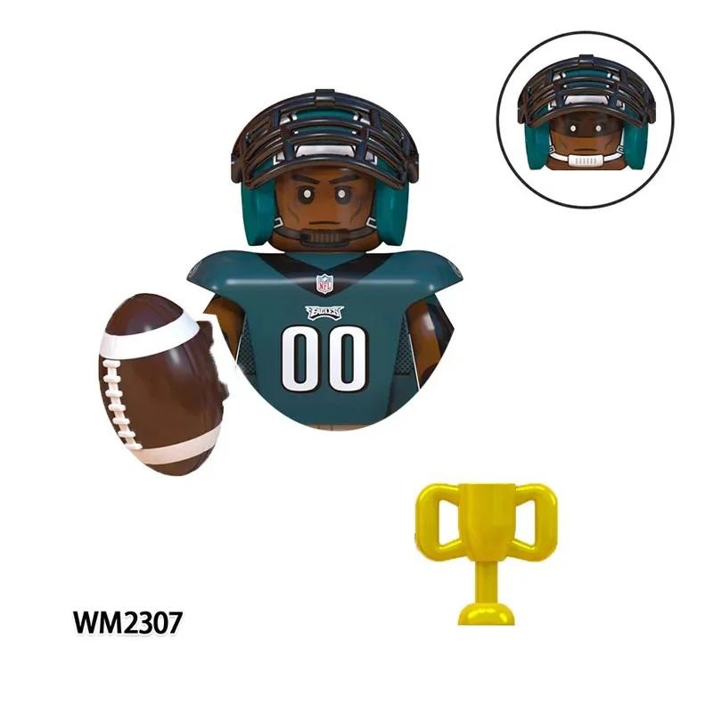 Usa Rugby Sport Player Set Buliding Blocks Chicago Bears Philadelphia Eagles England Patriots Mini Action Figure Bricks Toys