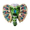New Beautiful Green Color Enamel Elephant Pin Wedding Fashion Animal Design Jewelry Winter Accessories High Quality