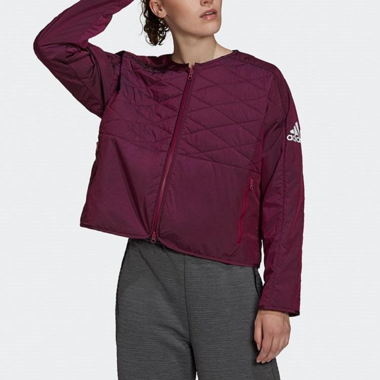 Adidas ZNE Стеганая куртка Повседневная спортивная верхняя одежда Женская верхняя одежда Бордовый FS2434