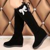 Fashion Long Boots for Women Middle Heel Round Toe Knee High Shaft Shoes Woman Winter 2024 Footwear Boot Hot Comfortable and Elegant New
