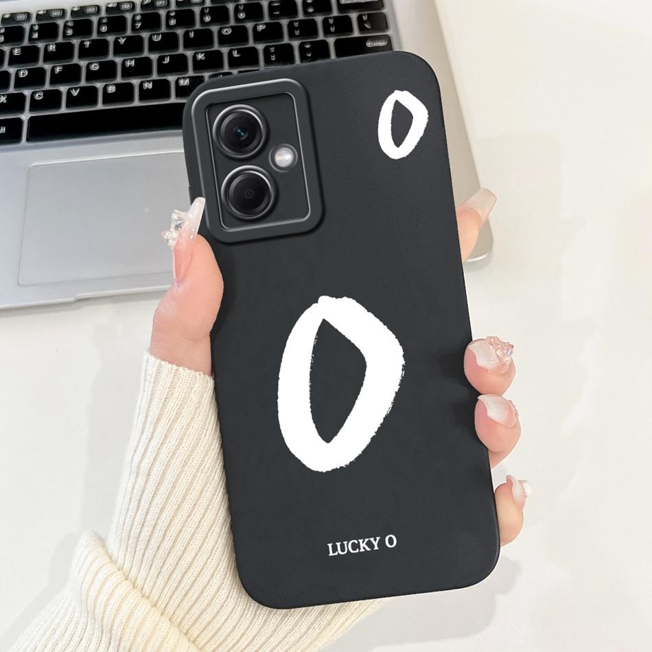 For Xiaomi Redmi Note 12 5G Lucky Initial Letter Phone Case For Redmi Note 12 Pro 5G Note12 Soft Silicone Shockproof Bumpers
