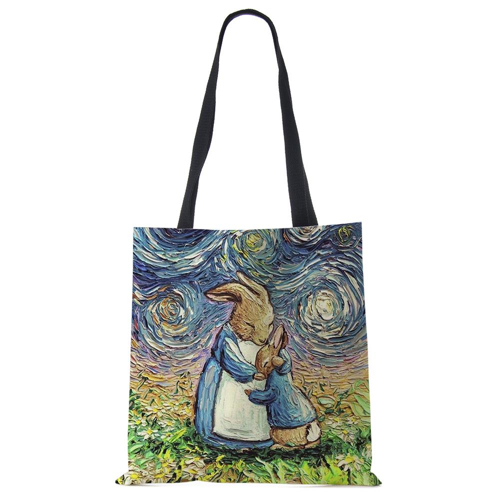 Звездное небо Животное Собака Принт Сумка-тоут Сумка через плечо Женская Большая Повседневная Сумка для покупок Дамская Ручная сумка для покупок На открытом воздухе CLE