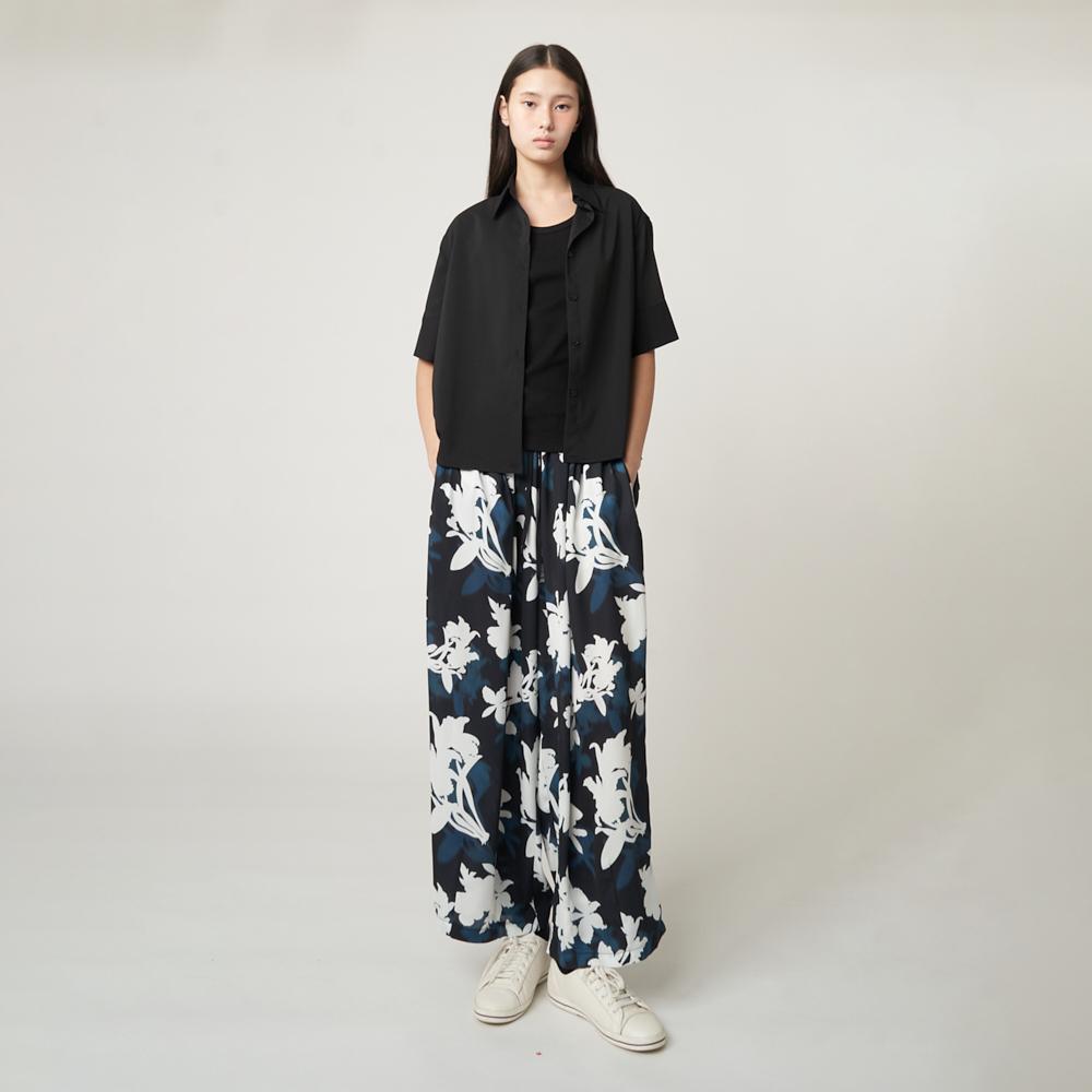 ATHPLATFORM Au51Pt07 Floral Wide Pants_Black
