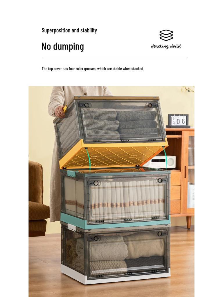 Большой уличный портативный прозрачный складной ящик для хранения одежды, игрушек, закусок, книг - пыленепроницаемый и идеально подходит для домашнего использования.