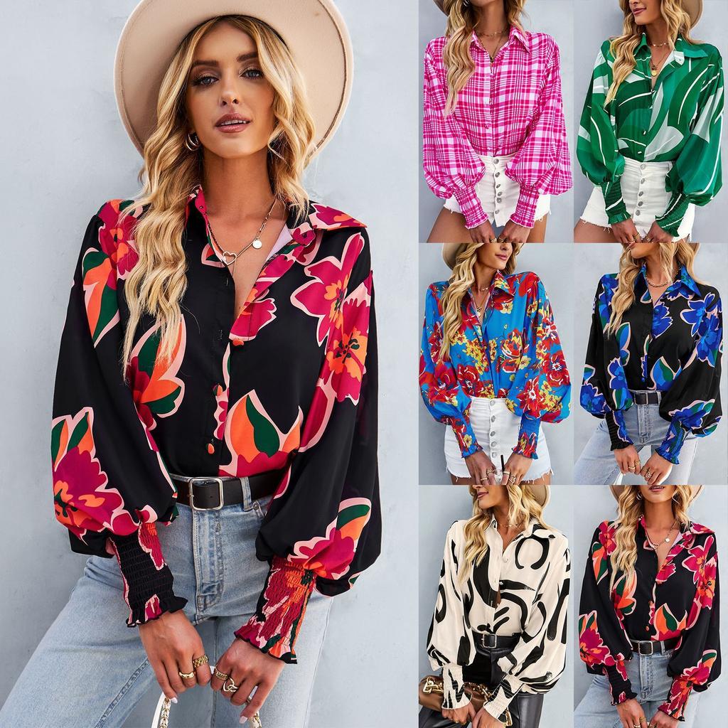 Printed Shirt, Long-sleeved, All-match Top