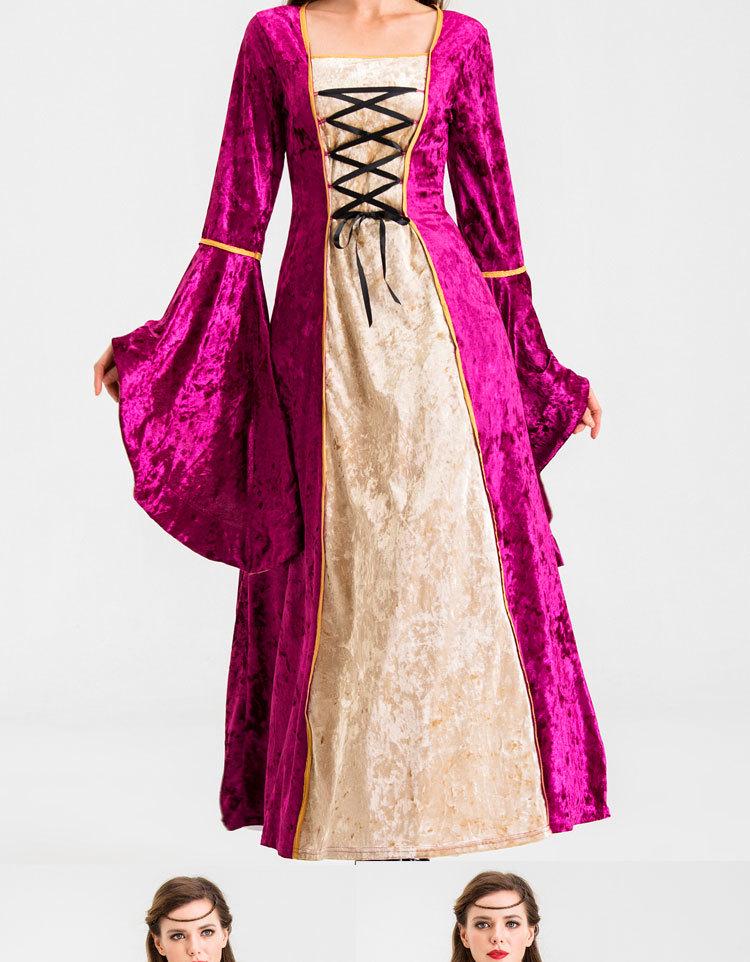 2019 European Retro Court Long Dress – Luxury Halloween Queen Costume Role Play Princess Outfit