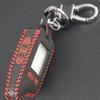 Jingyuqin Hand-stitched Leather 5 Buttons Remote Cover Case For Tomahawk TW9010 TW9030 Two Way Alarm System LCD Keychain
