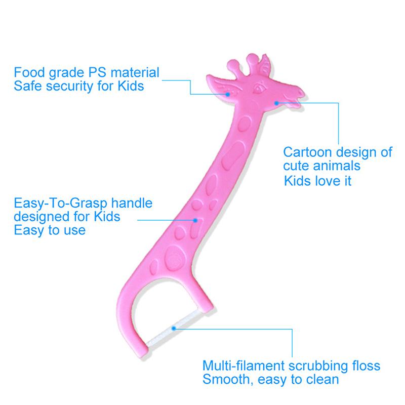 40 шт. детская зубная нить с четырьмя мультяшными животными в форме зубочисток межзубная нить для чистки зубов инструмент супер тонкая нить-палочка