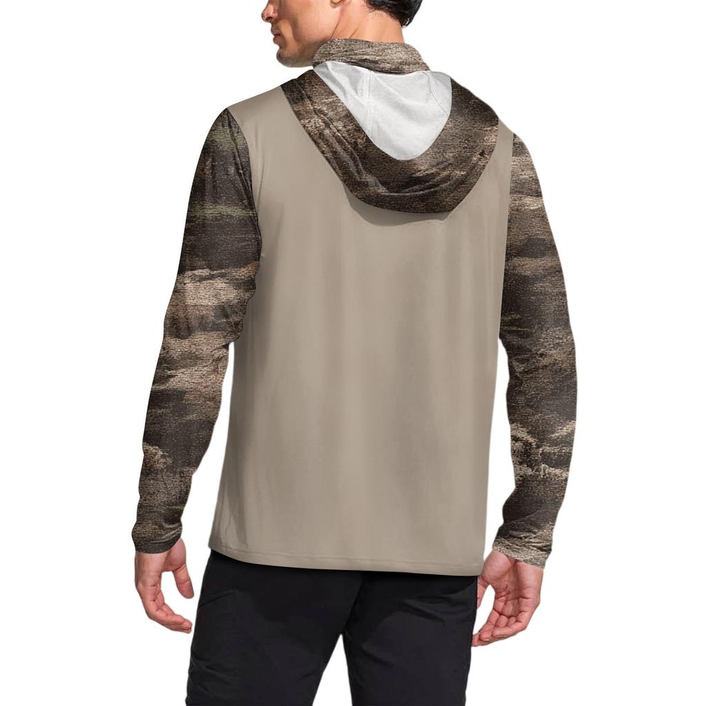 Мужская рубашка с маской Легкая с длинным рукавом Капюшон Для пеших прогулок Рыбалки Для выступлений