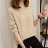 Women Autumn Winter Solid Color Sweaters Long Sleeve Loose All-match Knitting Bottoming Shirt