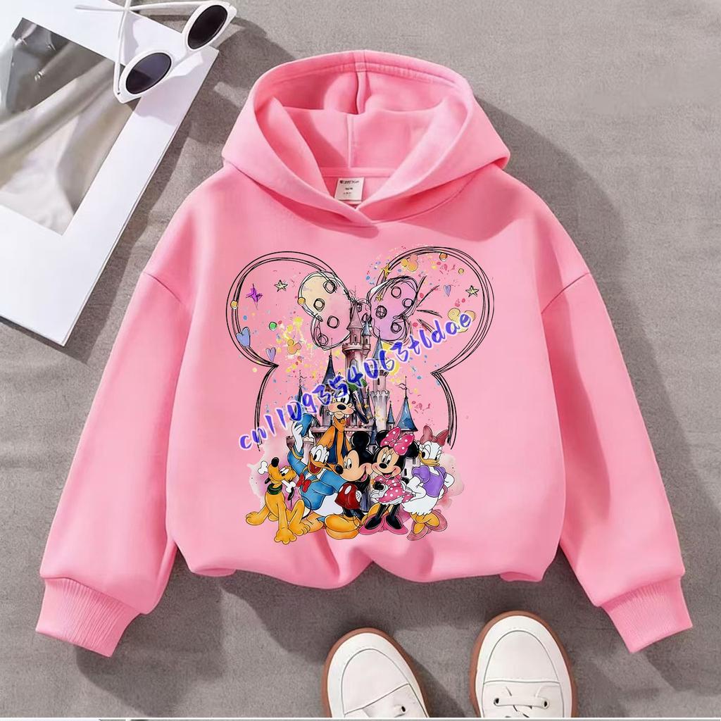 Warm Kids Hooded Pullover, City Landmark And Cute Cartoon Character Graphic Sweatshirt, Autumn Winter Long Sleeve Top For Kids Daily Outfit.
